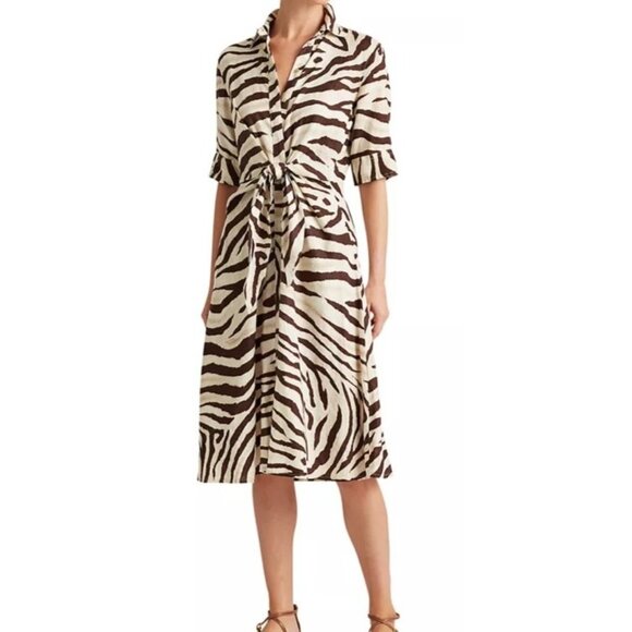 Lauren Ralph Lauren Dresses & Skirts - Lauren Ralph Lauren Animal Print Dress Fit & Flare Linen Shirtdress Women's 18W
